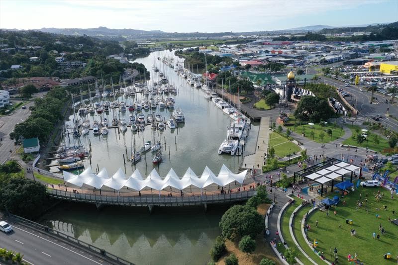 Whangarei Marina with yachts berthed